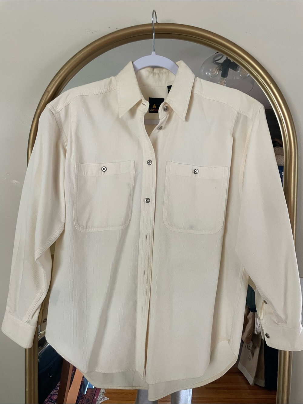 Women’s Cream Corduroy Button-Up